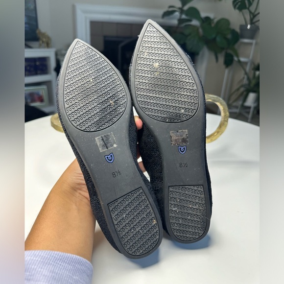 Rothy’s the Point metallic embroidered floral black pointy toe flats size 8.5 - Picture 5 of 7